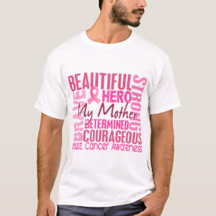 T-shirt Cancer du sein carré de mère d'hommage