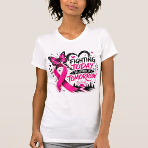 T-shirt Cancer du sein, combattre aujourd'hui, croire en d
