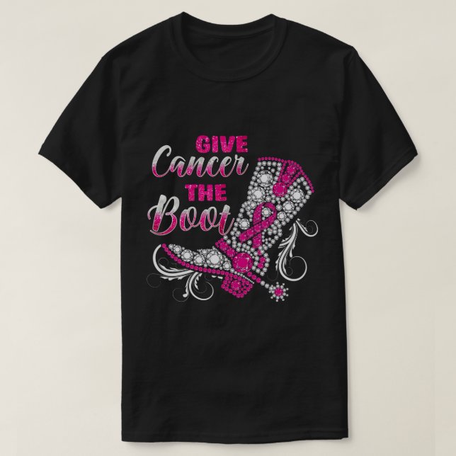 T-shirt Cancer du sein Cowgirl Texas Southern Give Cancer  (Design devant)