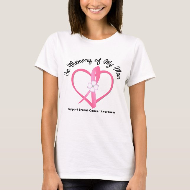 T-shirt Cancer du sein dans la mémoire de ma maman (Devant)
