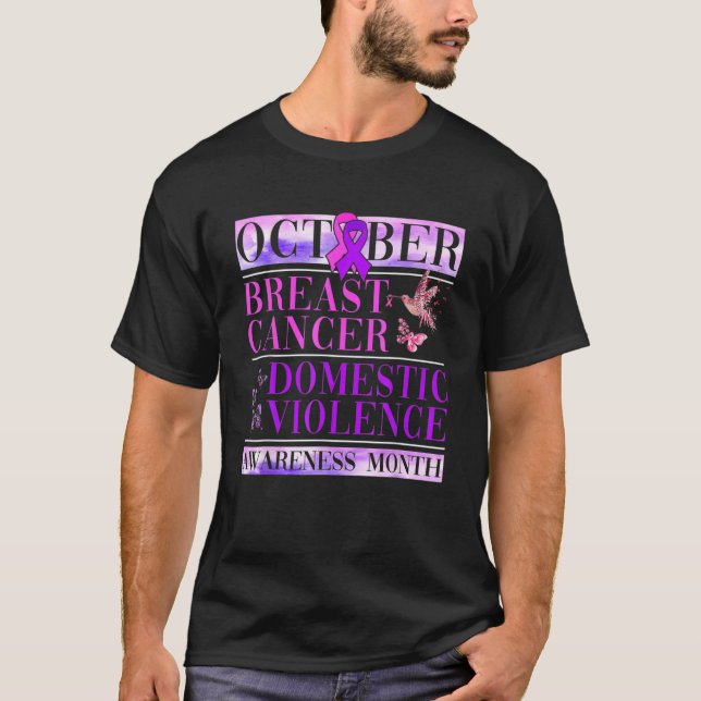 T-shirt Cancer Du Sein Et Sensibilisation À La Violence Do (Devant)