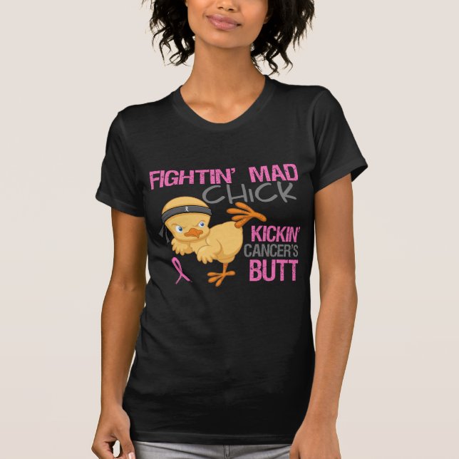 T-shirt Cancer du sein fou de poussin de Fightin (Devant)