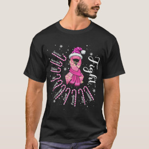 T-shirt Cancer du sein Noël Noël Chapeau rose Ruban Noël N