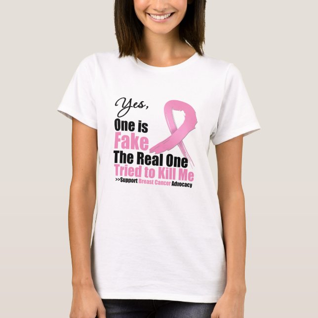 T-shirt Cancer du sein On est faux (Devant)