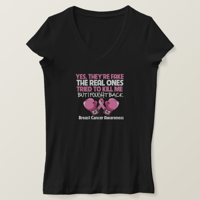 T-shirt Cancer du sein Oui Leur faux Je me suis battu (Design devant)