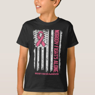 T-shirt Cancer du sein Personne ne combat seul Cancer du s