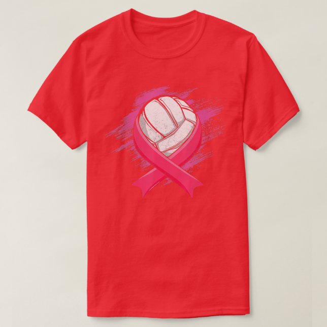 T-shirt Cancer du sein Pink Ribbon Volleyball Sensibilisat (Design devant)