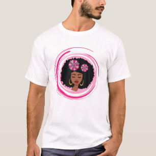 T-shirt Cancer du sein rose Noir Africain Noir Américain S