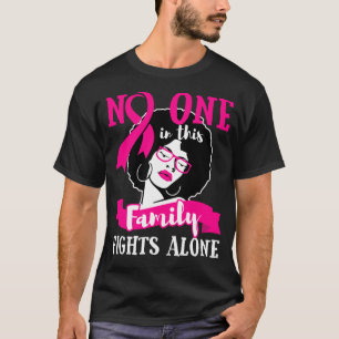 T-shirt Cancer du sein Ruban rose Africain-Américain Noir