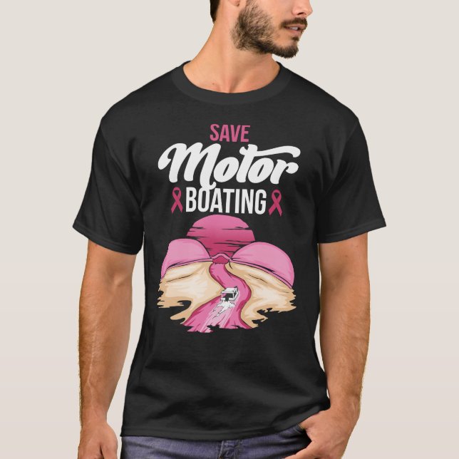 T-shirt Cancer du sein Sauvez la moto Funny Pink Breast  (Devant)