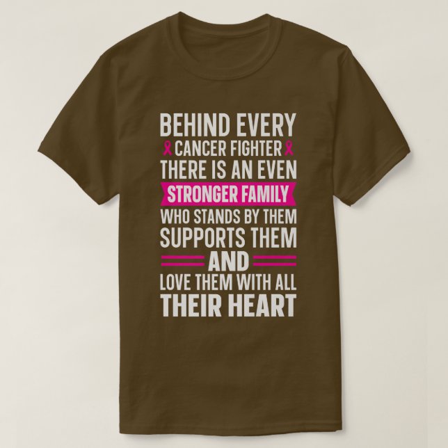T-shirt Cancer du sein Survivant Soutien familial solide (Design devant)