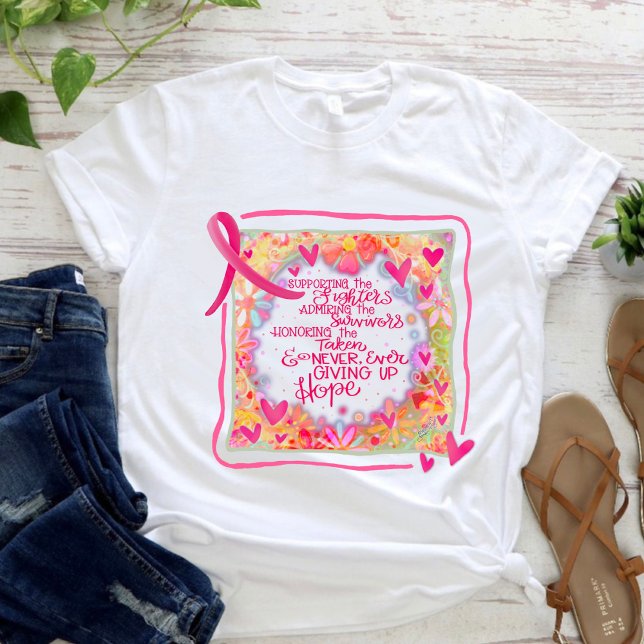 T-shirt Cancer du seinSensibilisation au ruban rose Inspir (Créateur téléchargé)