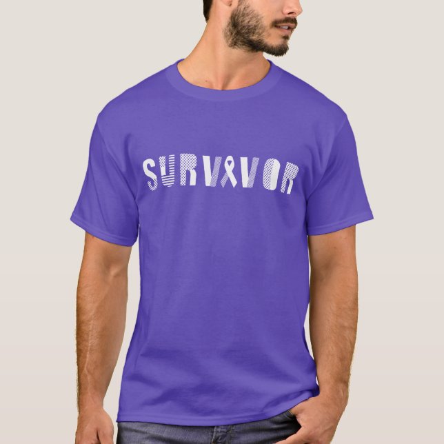 T-shirt Cancer du survivant Ruban Inspiration Motivationne (Devant)
