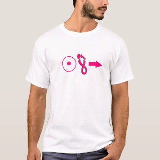 T-shirt Cancer en avant de combat de pied de sein de