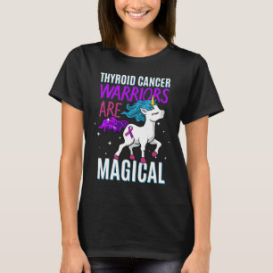 T-shirt Cancer Guerrier Magique Unicorne Violet Turquoise