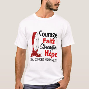 T-shirt Cancer oral d'espoir de force de foi de courage