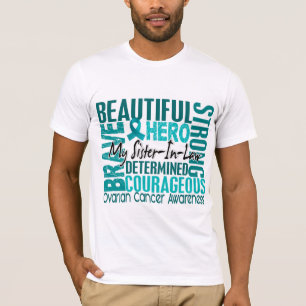 T-shirt Cancer ovarien de belle-soeur carrée d'hommage