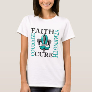 T-shirt Cancer ovarien de Fleur De Lis 3