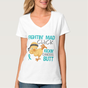 T-shirt Cancer ovarien de poussin de Fightin