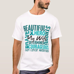 T-shirt Cancer ovarien d'épouse carrée d'hommage