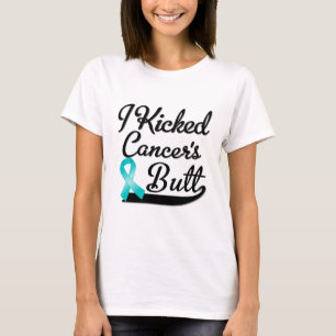 T-shirt Cancer ovarien j'ai donné un coup de pied le bout