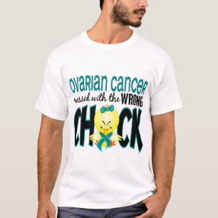 T-shirt Cancer ovarien sali avec le poussin faux