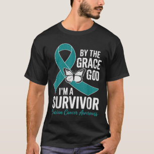 T-shirt Cancer Ovarien Survivant Par La Grâce De Dieu Turq