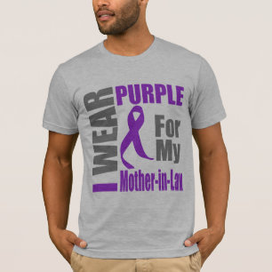 T-shirt Cancer pancréatique je porte la belle-mère pourpre