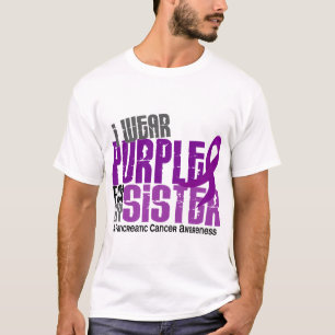 T-shirt Cancer pancréatique je porte le pourpre pour ma