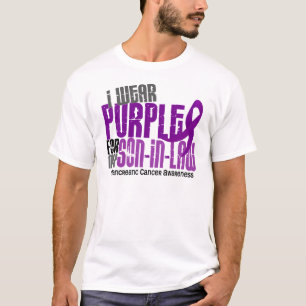 T-shirt Cancer pancréatique je porte le pourpre pour mon