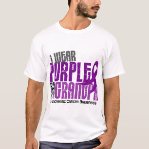 T-shirt Cancer pancréatique je porte le pourpre pour mon