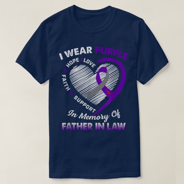 T-shirt Cancer Pancréatique J'Étais Violet En Mémoire De F (Design devant)
