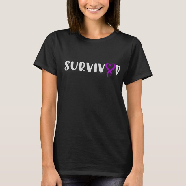 T-shirt Cancer pancréatique Survivant (Devant)
