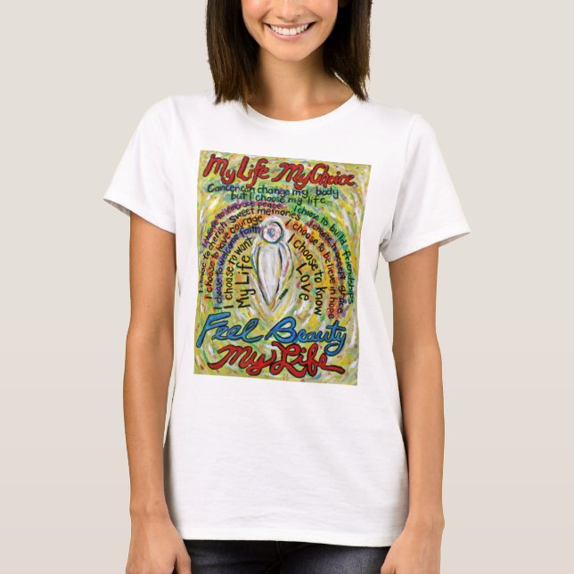 T-shirt Cancer Poème Angel blanc Art Chemises personnalisé (Devant)