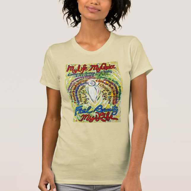 T-shirt Cancer Poème Blanc Gardien Angel Art Chemise (Devant)