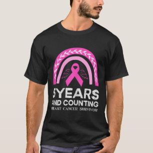 T-shirt Cancer Survivant Tee 5 ans Cancer Sans Rose Rainb