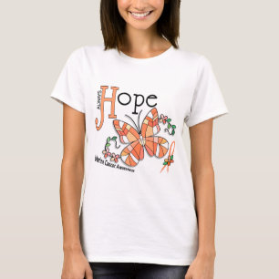 T-shirt Cancer utérin de papillon en verre souillé