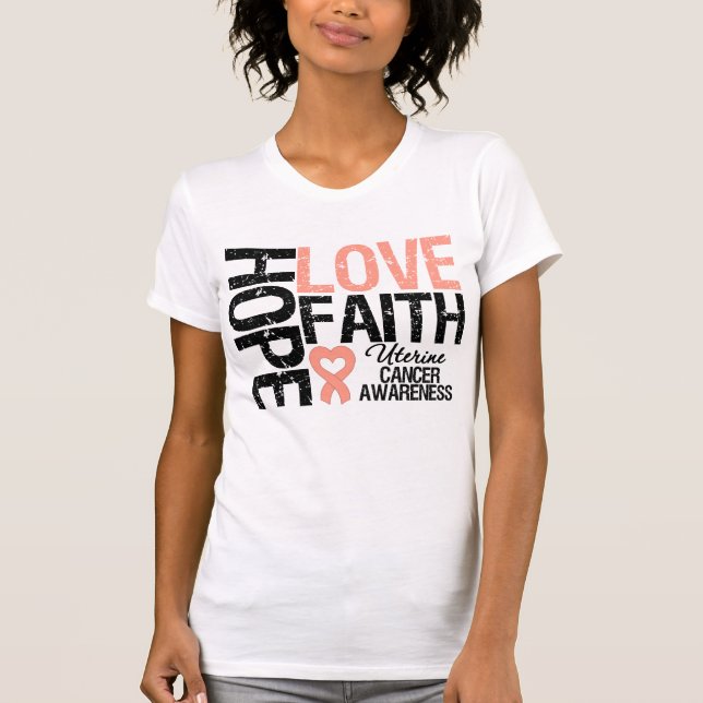 T-shirt Cancer utérin espoir amour foi (Devant)