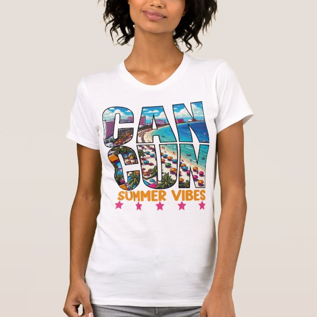 T-shirt Cancun Beach Bliss Famille Vacances Essentiels (Devant)