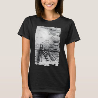 T-shirt Cancun Beach noir et blanc nuageux