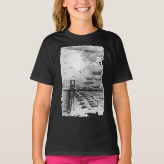 T-shirt Cancun Beach noir et blanc nuageux