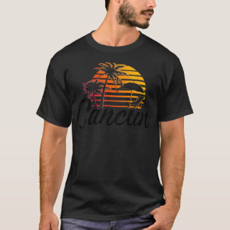T-shirt Cancun Mexico Beach Palm Tree Destination Gi