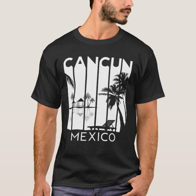 T-shirt Cancun Mexique Rétro Resort vacances été (Devant)