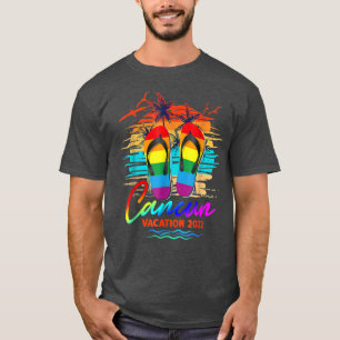 T-shirt Cancun Mexique Vacances 2022 Flip Flop LGBT Été 