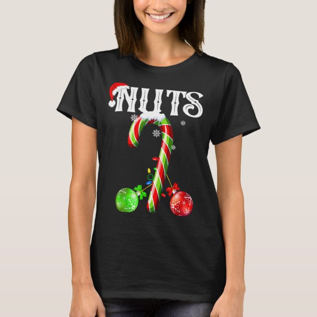 T-shirt Candy Cane Chest Nuts Couples Funny Chestnuts Xmas (Devant)