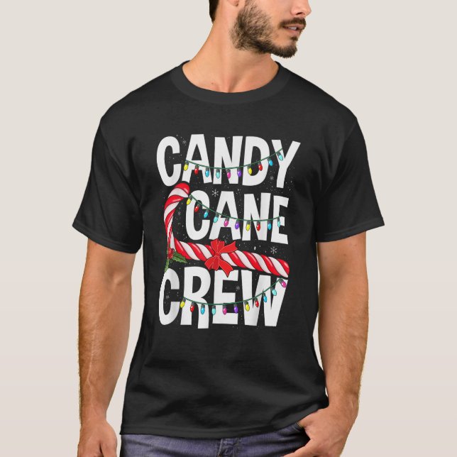 T-shirt Candy Cane Crew Funny Christmas Candy Lover Dancin (Devant)