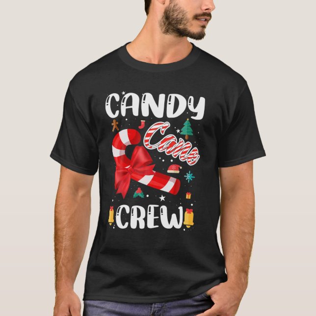 T-shirt Candy Cane Crew Funny Christmas Candy Lover Xmas (Devant)