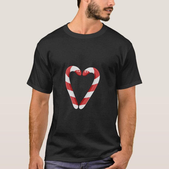 T-shirt Candy Cane Heart Love  (Devant)
