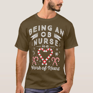 T-shirt Candy Cane HeartMen & Women Obstetrics OB Nurse Ch