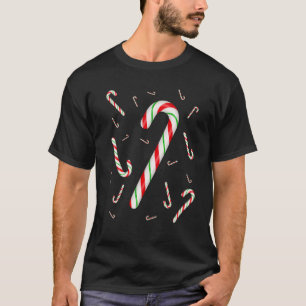 T-shirt Candy Cane Merry and Bright Red and White Candy Co